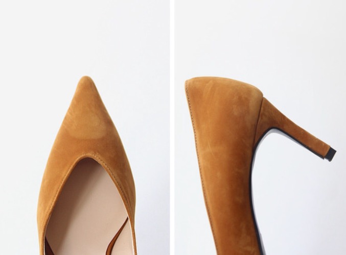 Really Easy Velvet Stiletto Middle Heel Pumps 7cm 