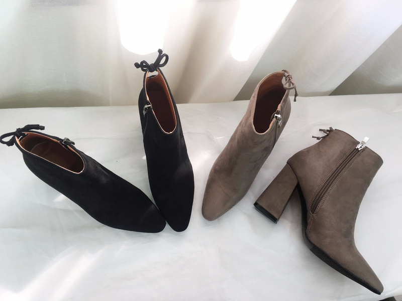 Suede Angle Boots Square Winter 2color Coordinatio