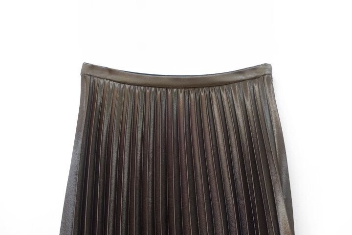 Metallic Pleated Long Skirt Date Coordination