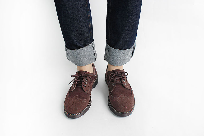 Man Suede Casual Wingtip Shoe Suit Male 30s