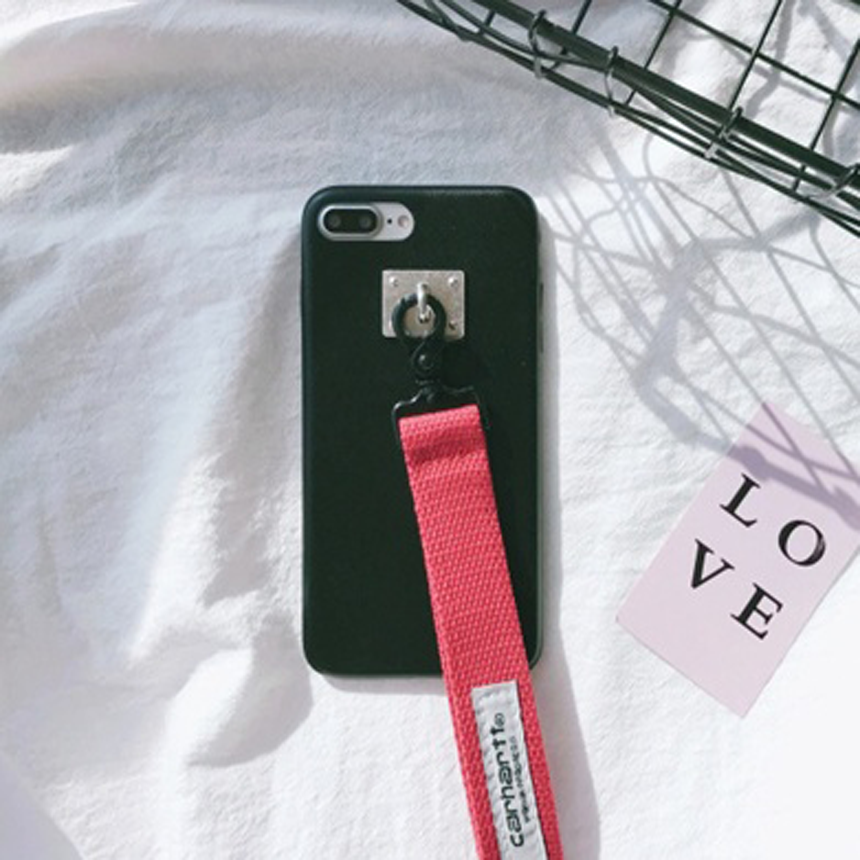 Red Line iPhone 8 Strap Case Hard Jelly Silicone U