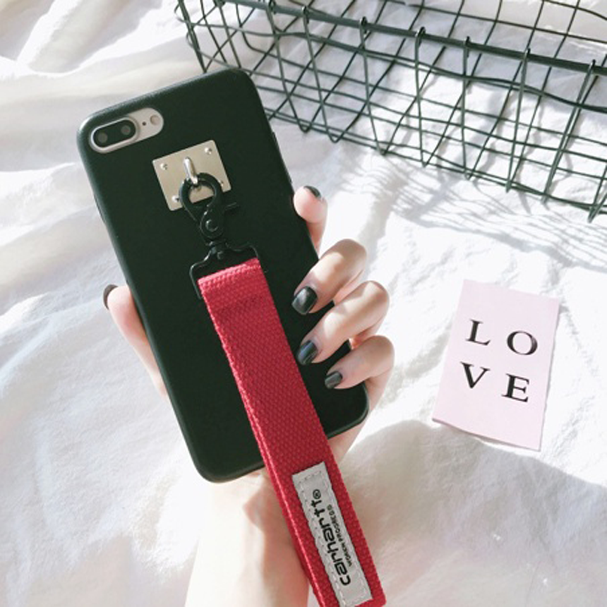 Red Line iPhone 8 Strap Case Hard Jelly Silicone U