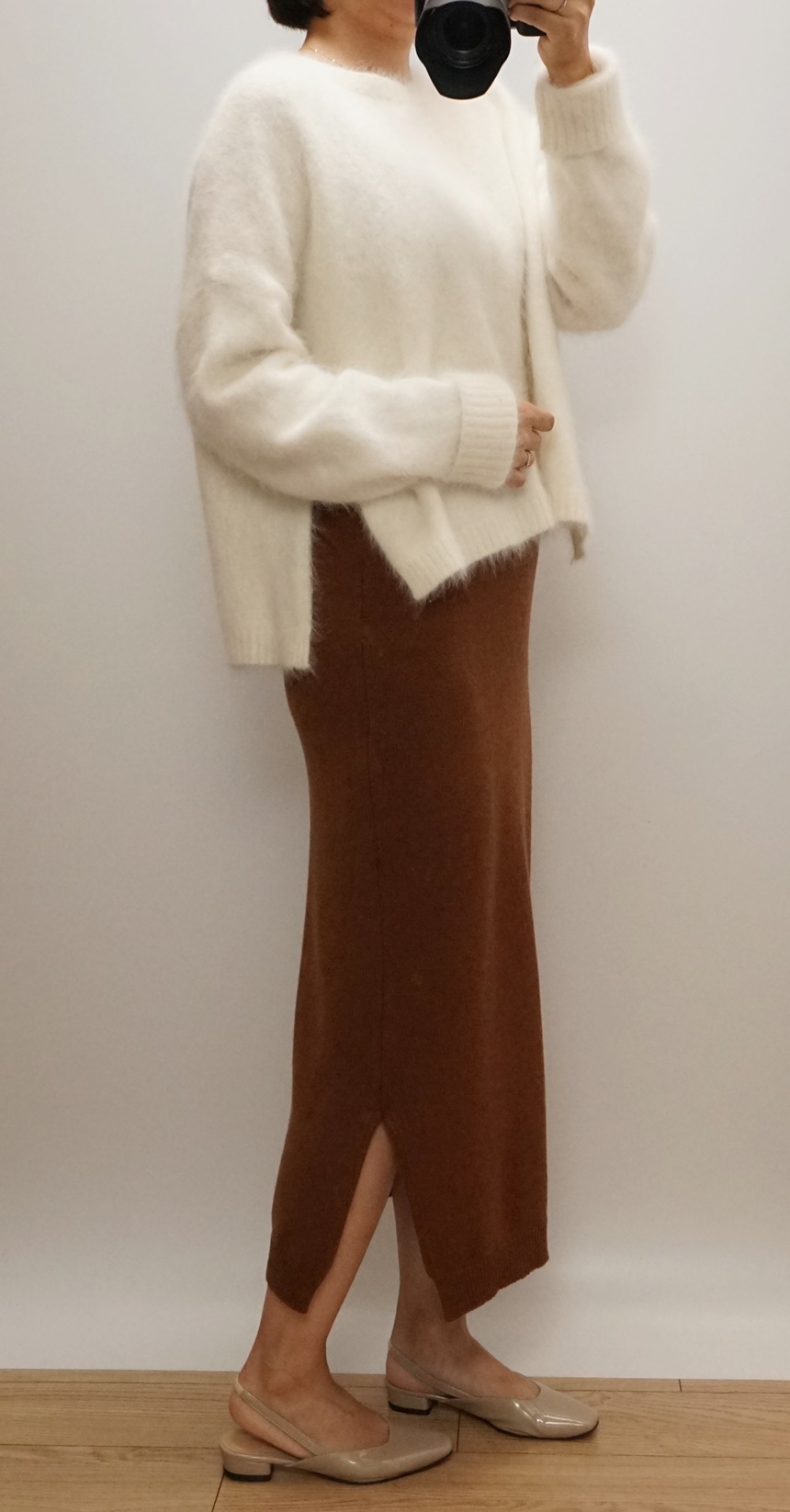 Knitted skirt Beige Brown Gray Black Briefing Band