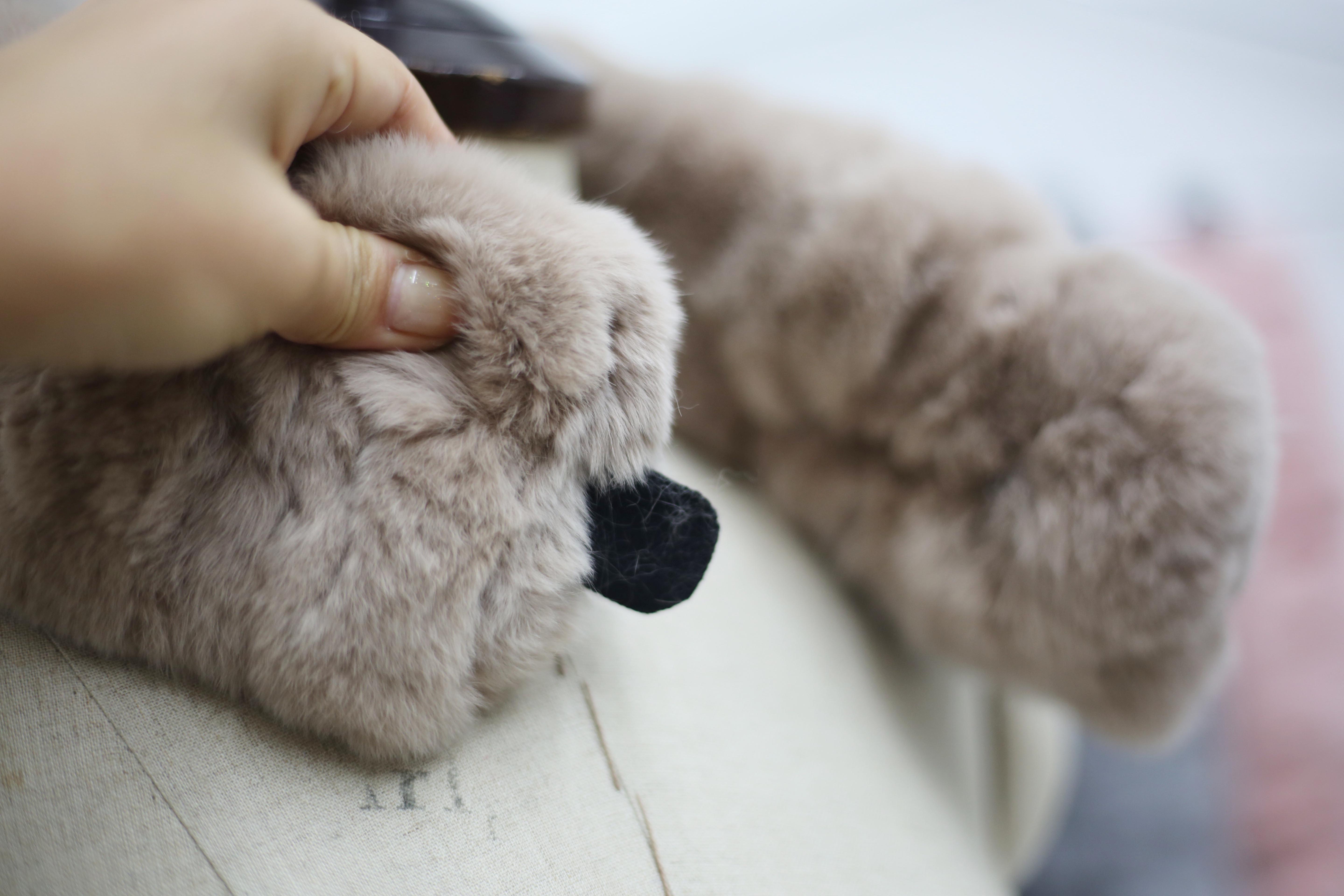 2017FW Rabbit Fur Magnet Shawl Rex Fur Muffler Fur