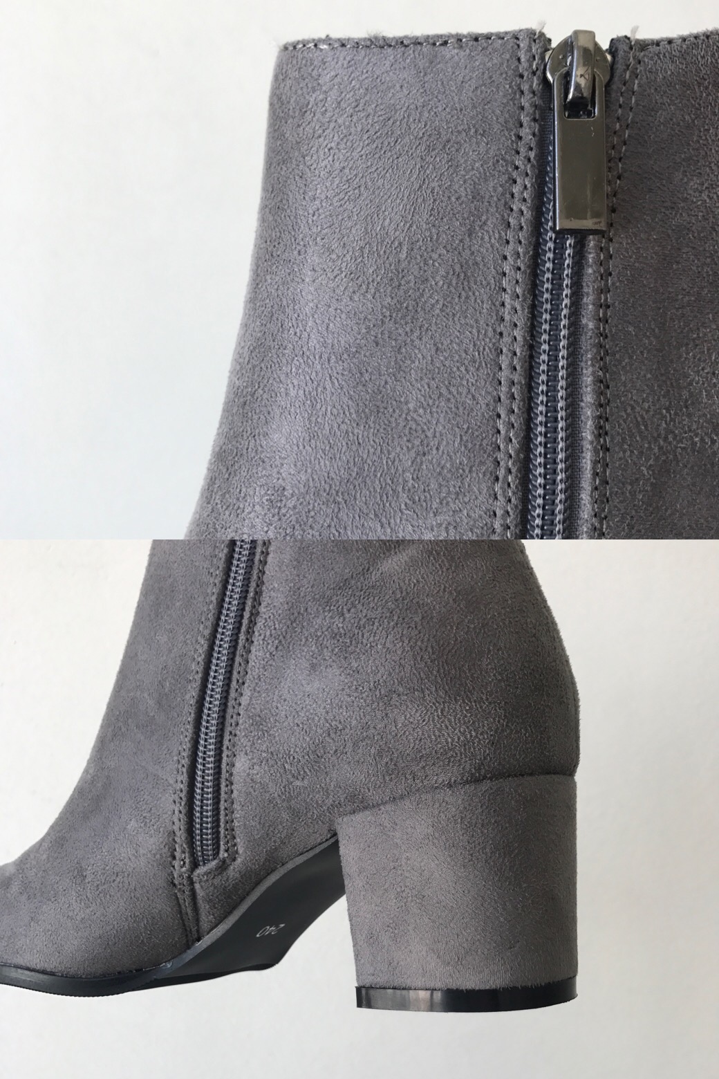 Suede Ankle Boots Angle Midsole Heel 5cm Black, Gr