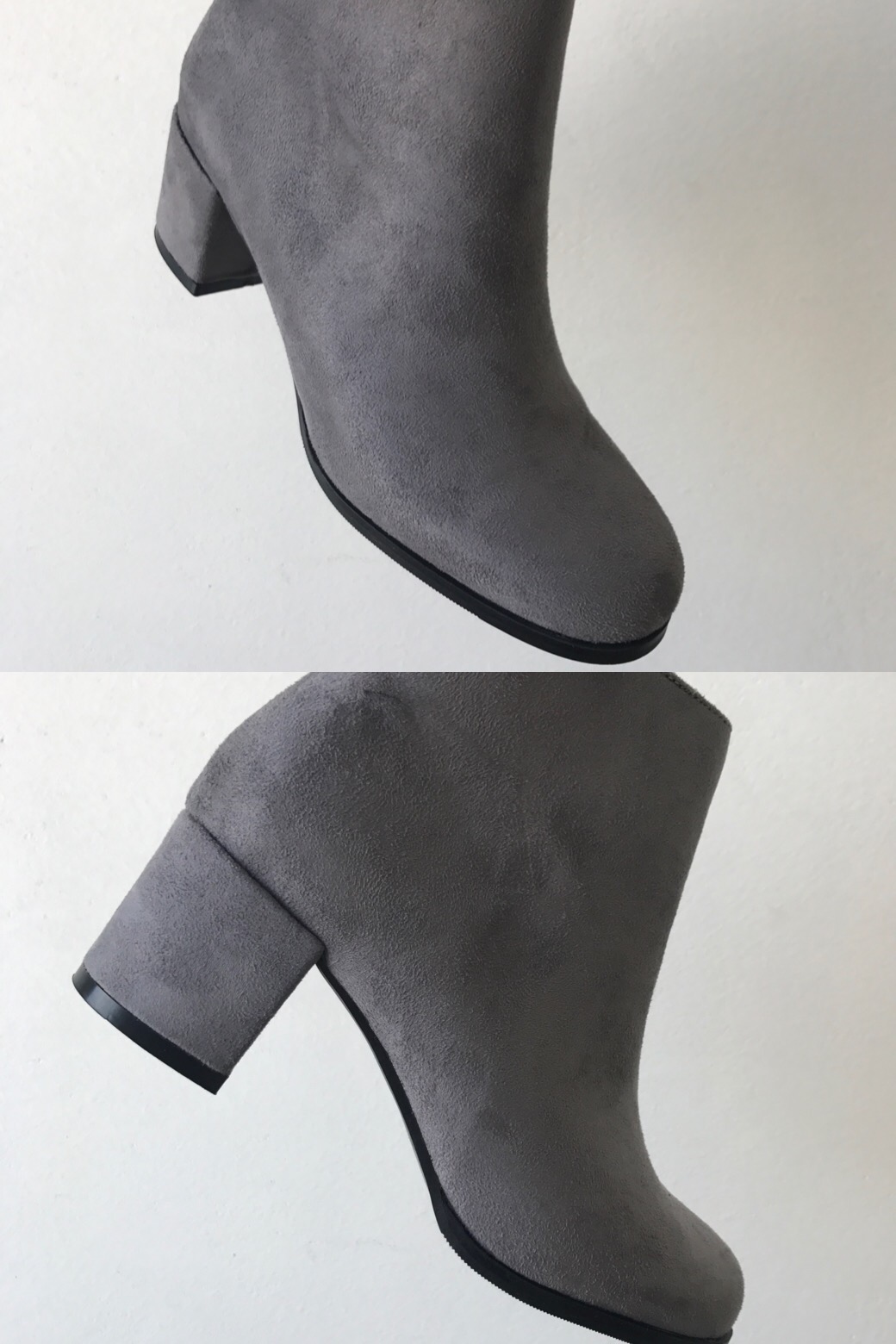 Suede Ankle Boots Angle Midsole Heel 5cm Black, Gr