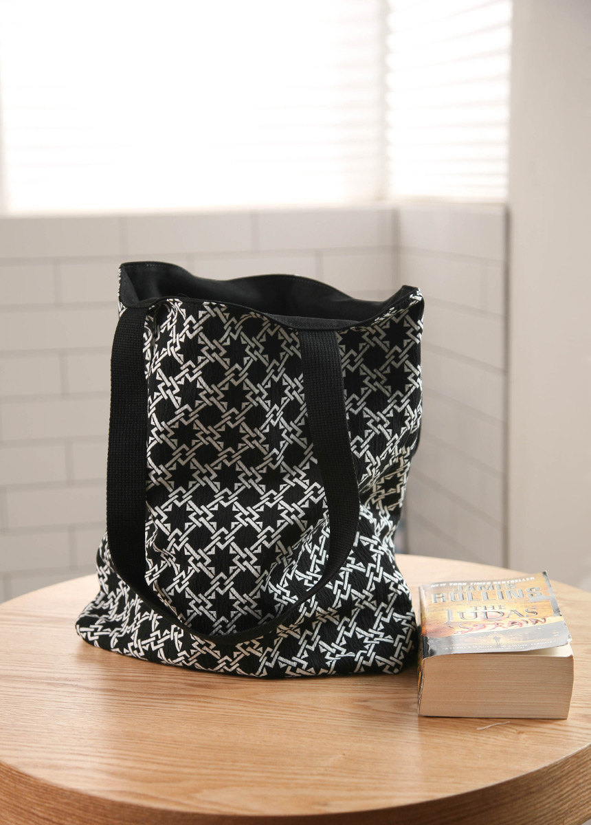Black and white canvas Eco-bag Unique item Unsurel