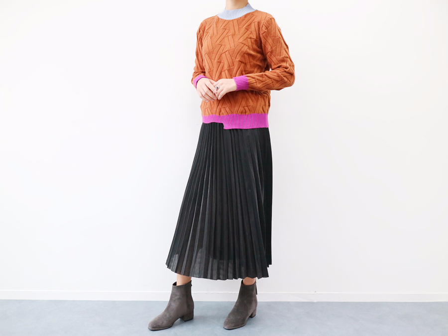 Gold Silver Metal Pearl Pleated Banding Long Skirt