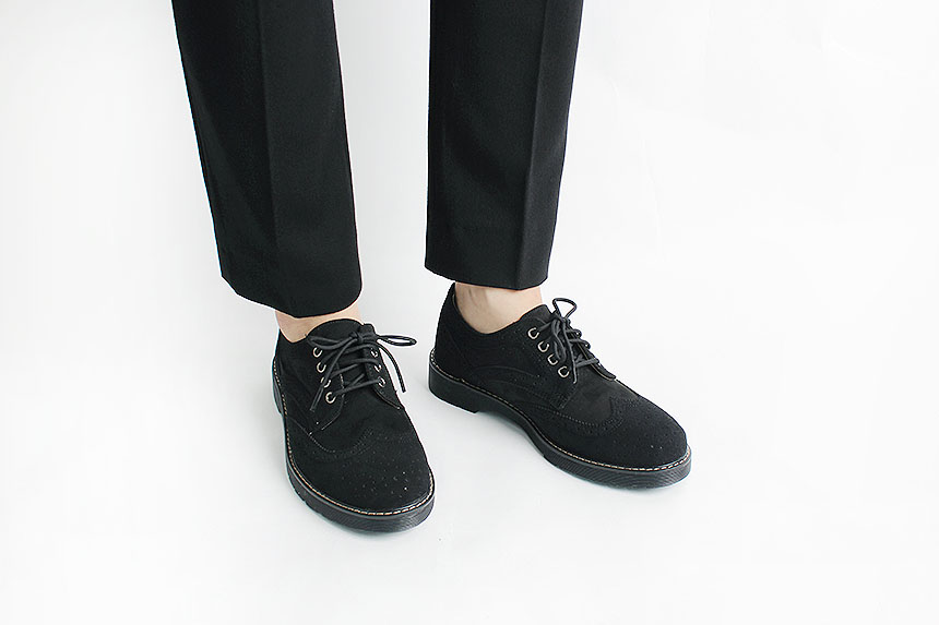 Man Suede Casual Wingtip Shoe Suit Male 30s