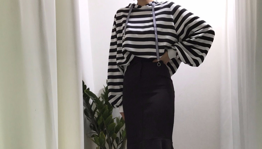 High-waisted Mermaid Skirt Autumn Long Tiered Long