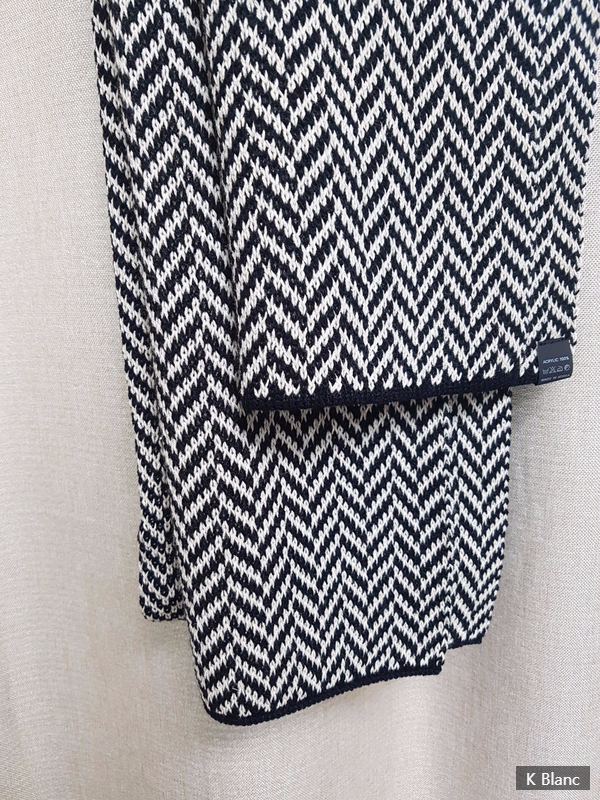 Herringbone muffler Large size Unisex French fashi