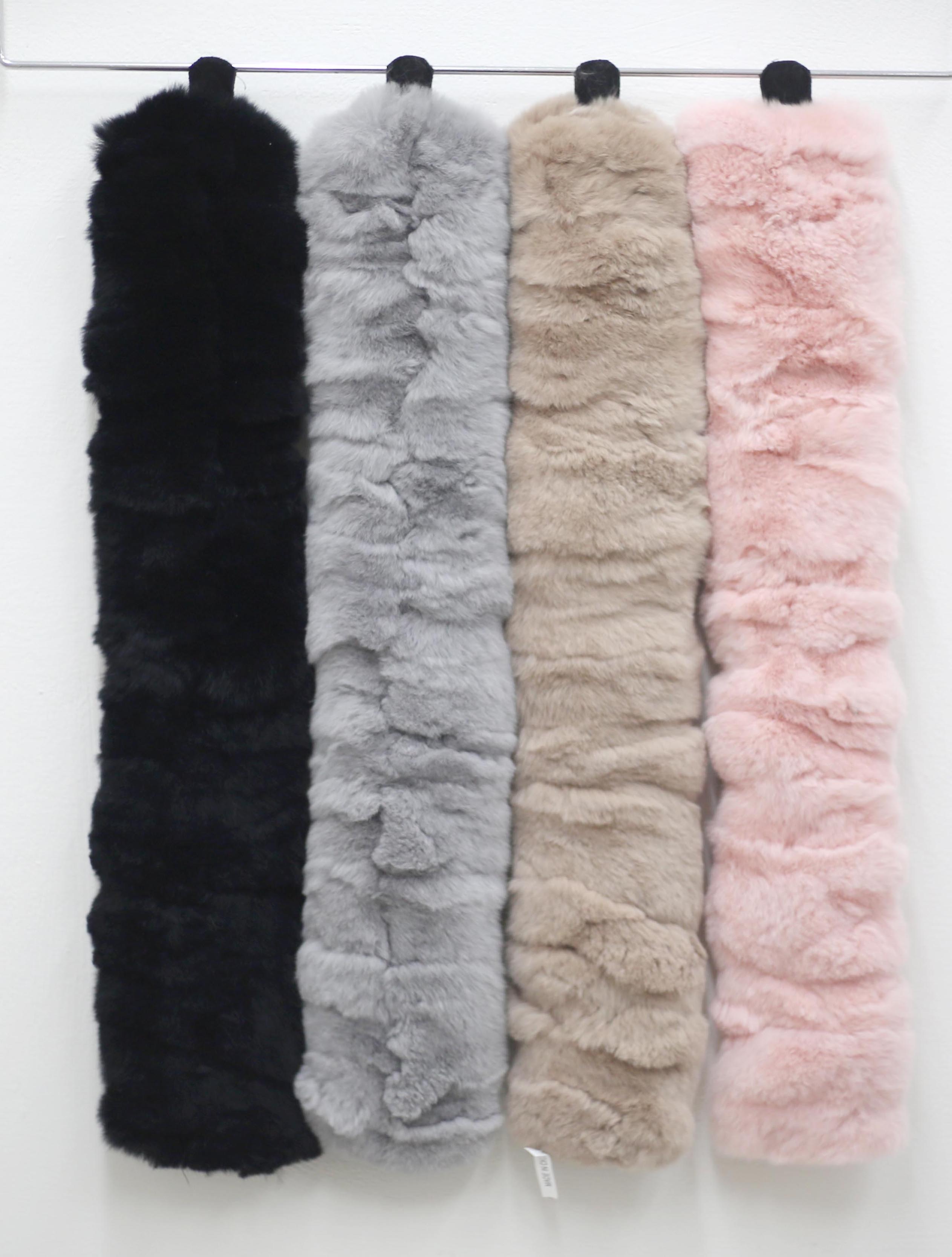 2017FW Rabbit Fur Magnet Shawl Rex Fur Muffler Fur