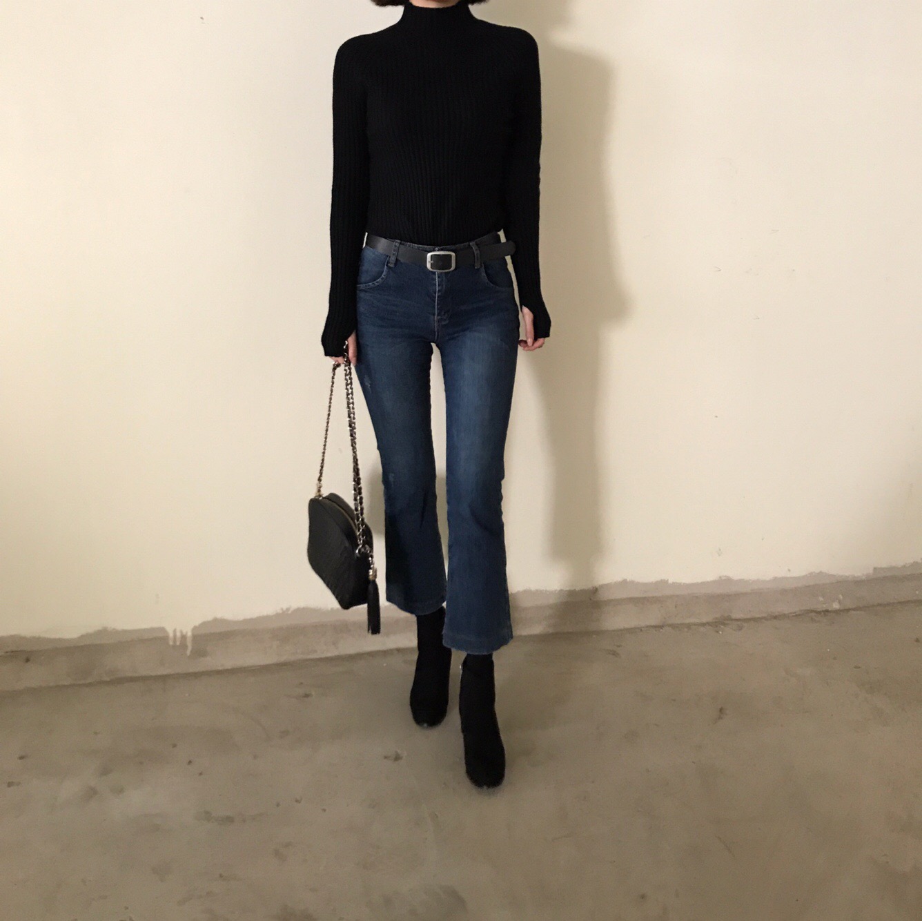 Suede Ankle Boots Angle Midsole Heel 5cm Black, Gr