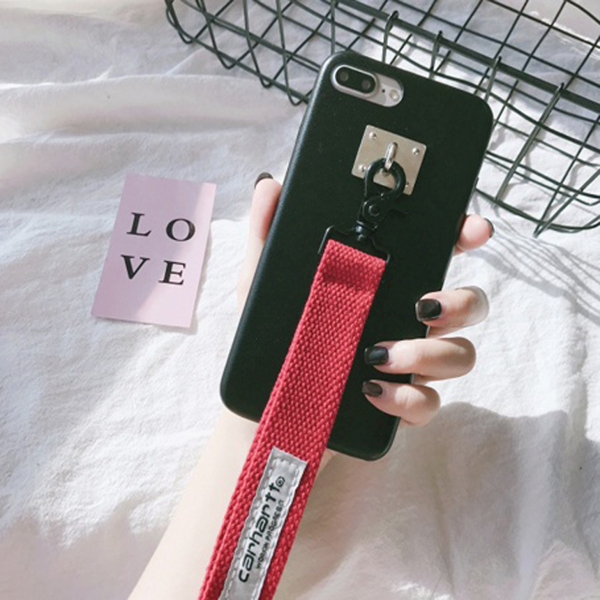 Red Line iPhone 8 Strap Case Hard Jelly Silicone U