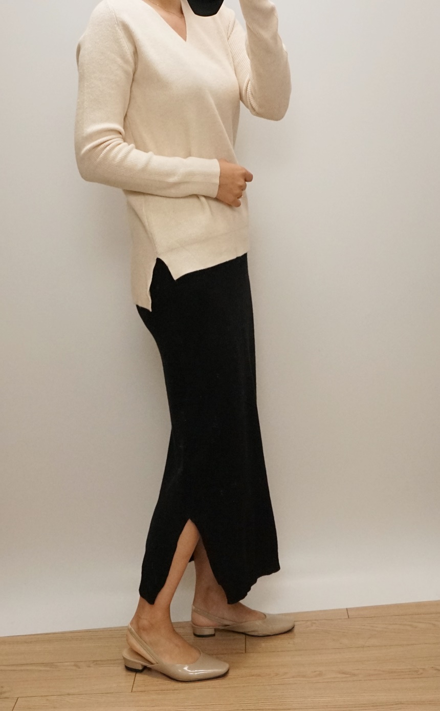 Knitted skirt Beige Brown Gray Black Briefing Band