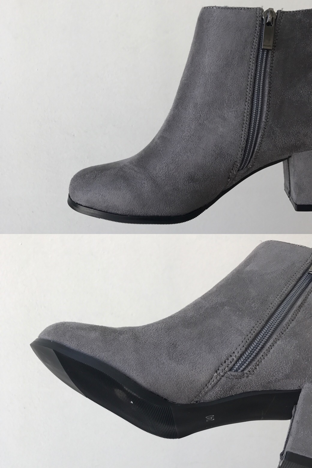 Suede Ankle Boots Angle Midsole Heel 5cm Black, Gr