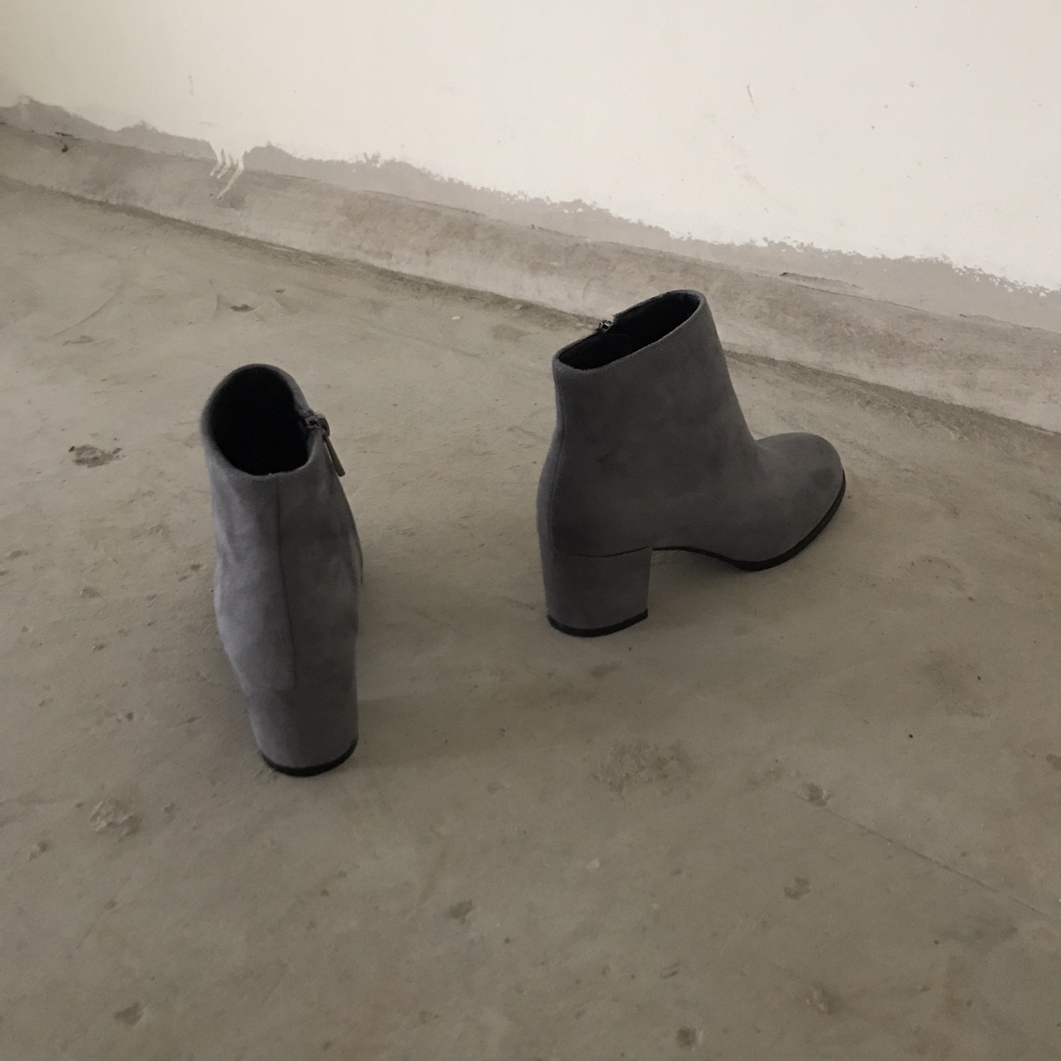 Suede Ankle Boots Angle Midsole Heel 5cm Black, Gr