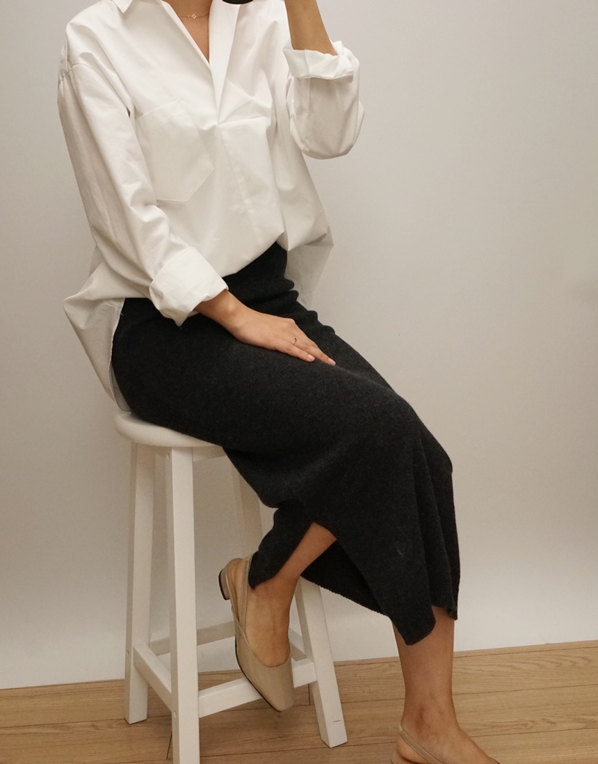 Knitted skirt Beige Brown Gray Black Briefing Band
