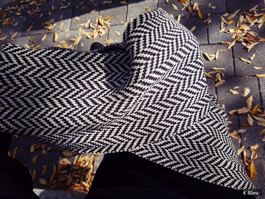 Herringbone muffler Large size Unisex French fashi