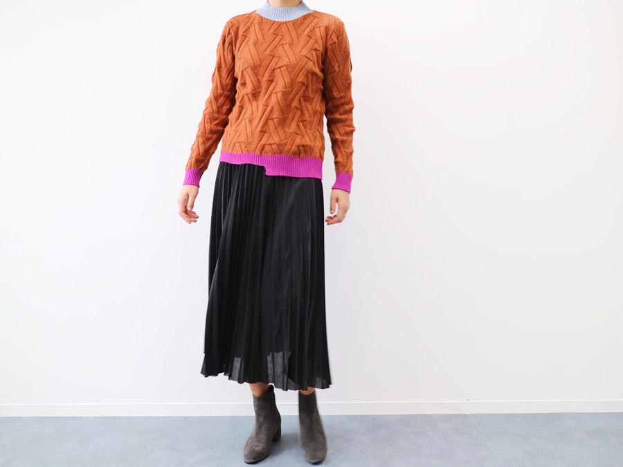 Gold Silver Metal Pearl Pleated Banding Long Skirt