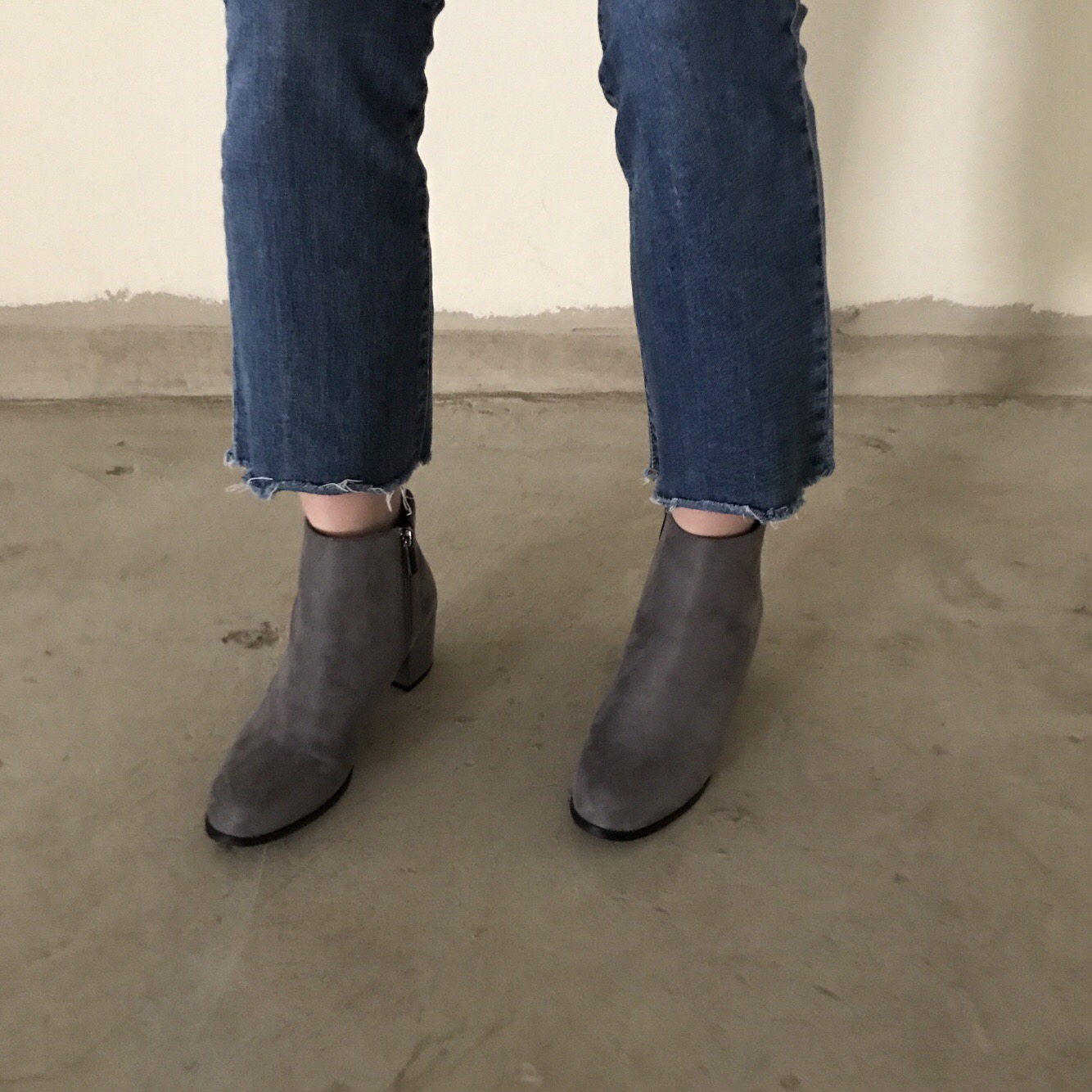 Suede Ankle Boots Angle Midsole Heel 5cm Black, Gr