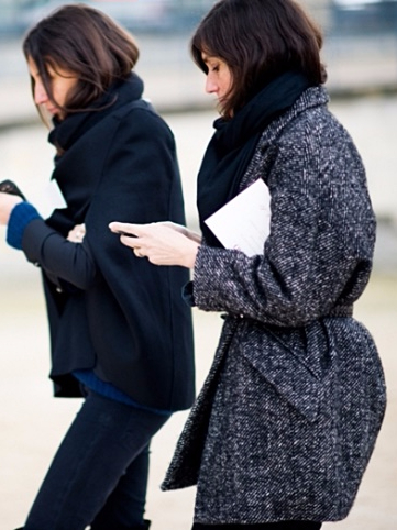 Herringbone muffler Large size Unisex French fashi