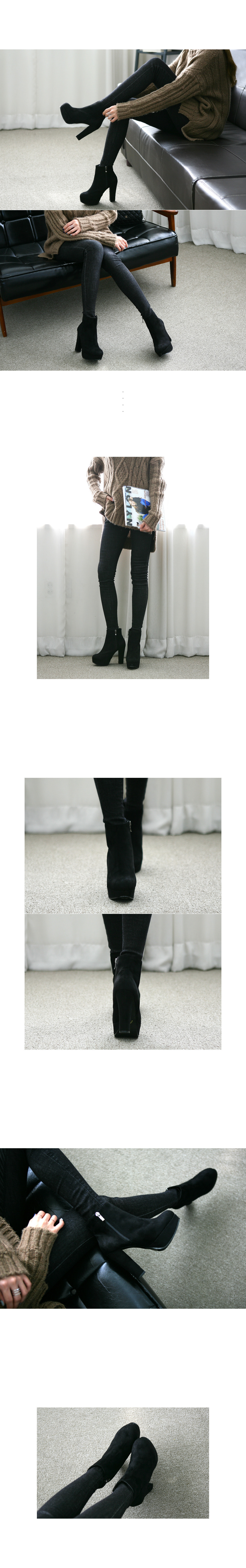 Suede Angle Bootie Heel 11cm Ankle Boots Heel Goos