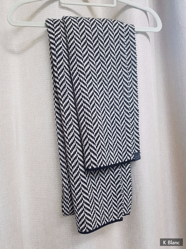 Herringbone muffler Large size Unisex French fashi