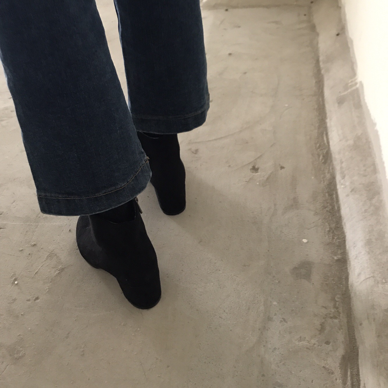 Suede Ankle Boots Angle Midsole Heel 5cm Black, Gr