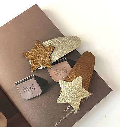 Hair Accessories Leather pearl pin L size DIY leat