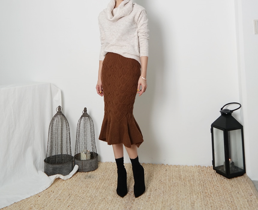 Mermaid Banding Knit Skirt Rong Chimette Coordinat