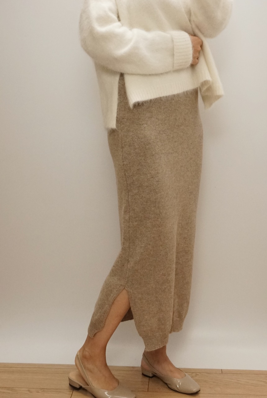 Knitted skirt Beige Brown Gray Black Briefing Band