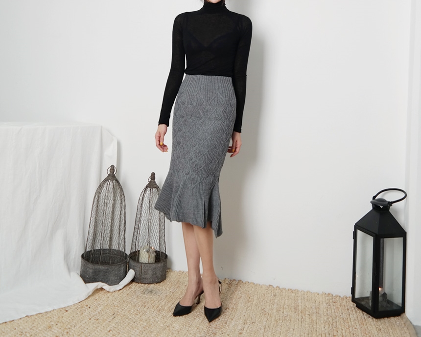 Mermaid Banding Knit Skirt Rong Chimette Coordinat
