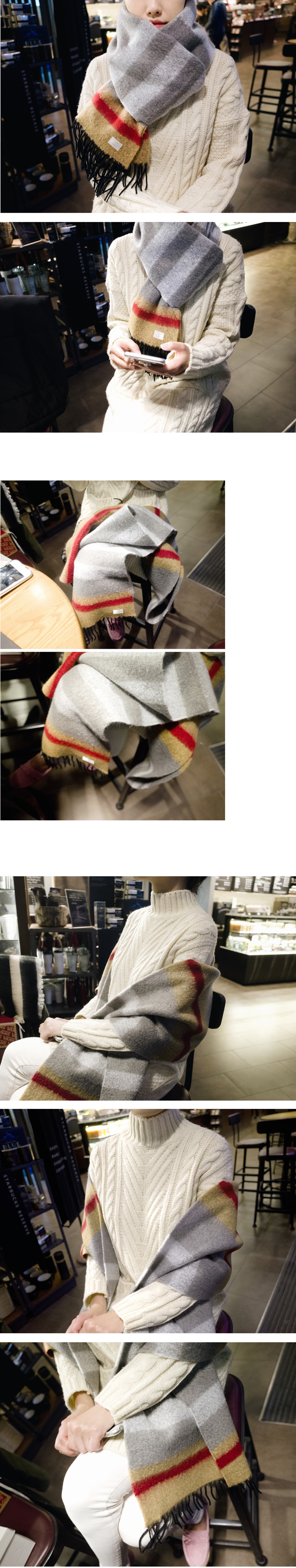 Dangara color scarf scarf knitted shawl winter dai