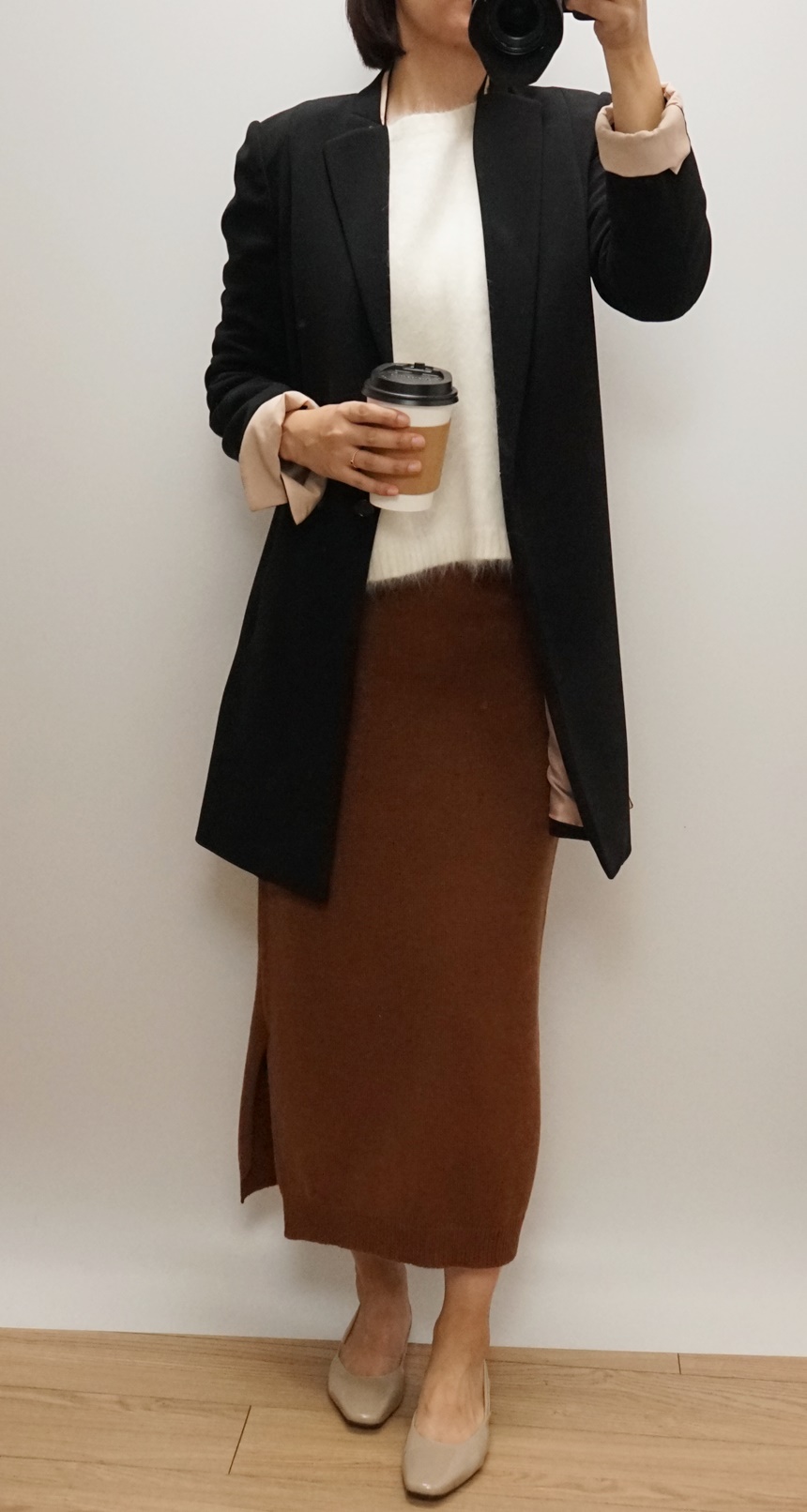 Knitted skirt Beige Brown Gray Black Briefing Band