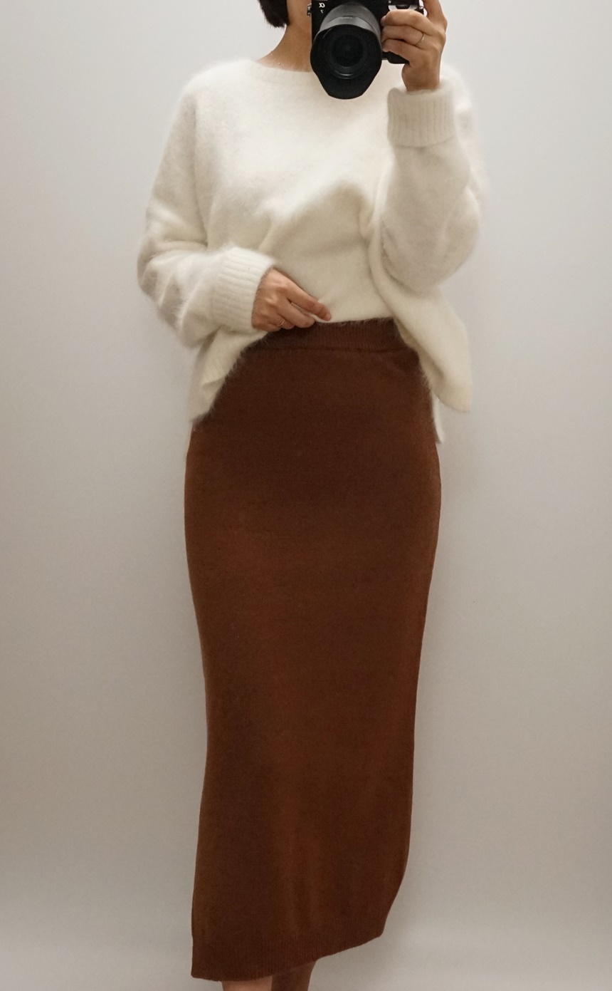 Knitted skirt Beige Brown Gray Black Briefing Band