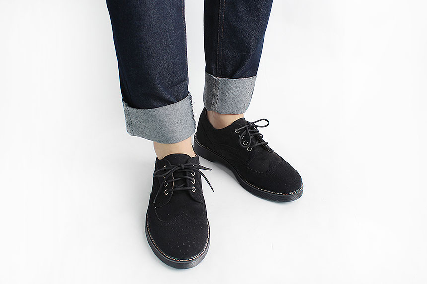 Man Suede Casual Wingtip Shoe Suit Male 30s