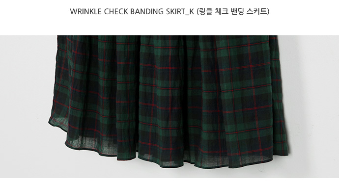 Modern Check Flare Banding Skirt Women Winter a Li