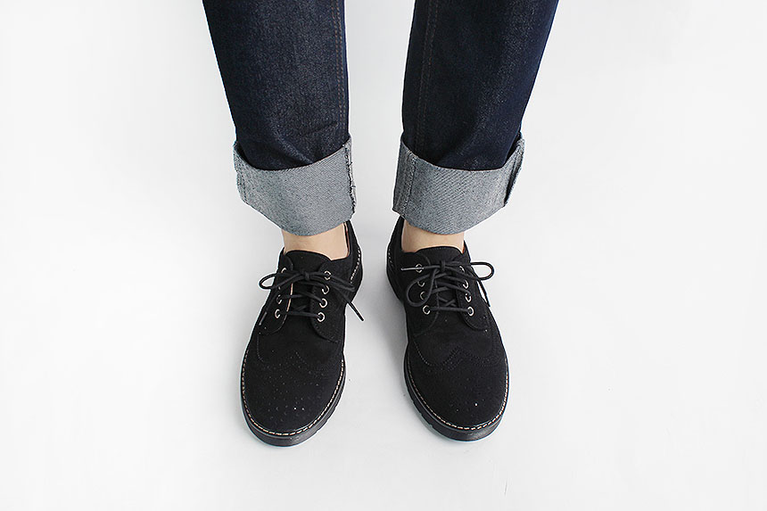 Man Suede Casual Wingtip Shoe Suit Male 30s