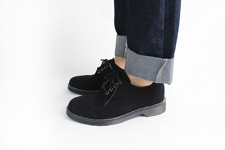 Man Suede Casual Wingtip Shoe Suit Male 30s