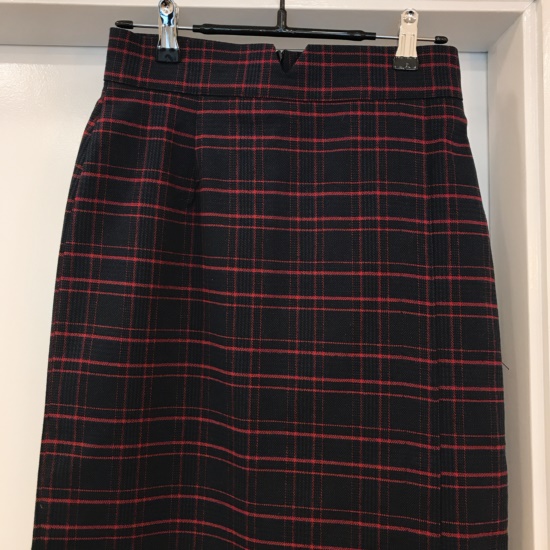 H line high waist check long skirt autumn skirt tr