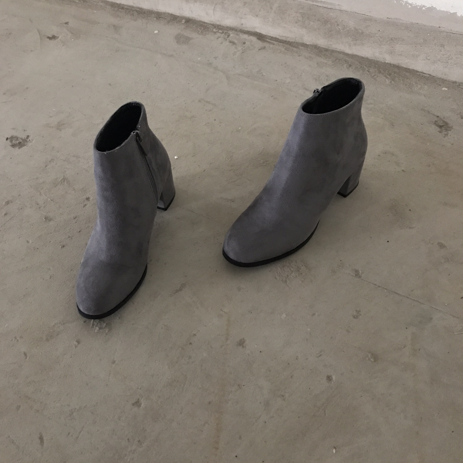 Suede Ankle Boots Angle Midsole Heel 5cm Black, Gr