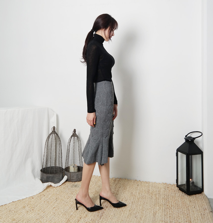 Mermaid Banding Knit Skirt Rong Chimette Coordinat