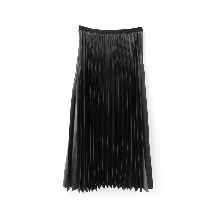 Metallic Pleated Long Skirt Date Coordination