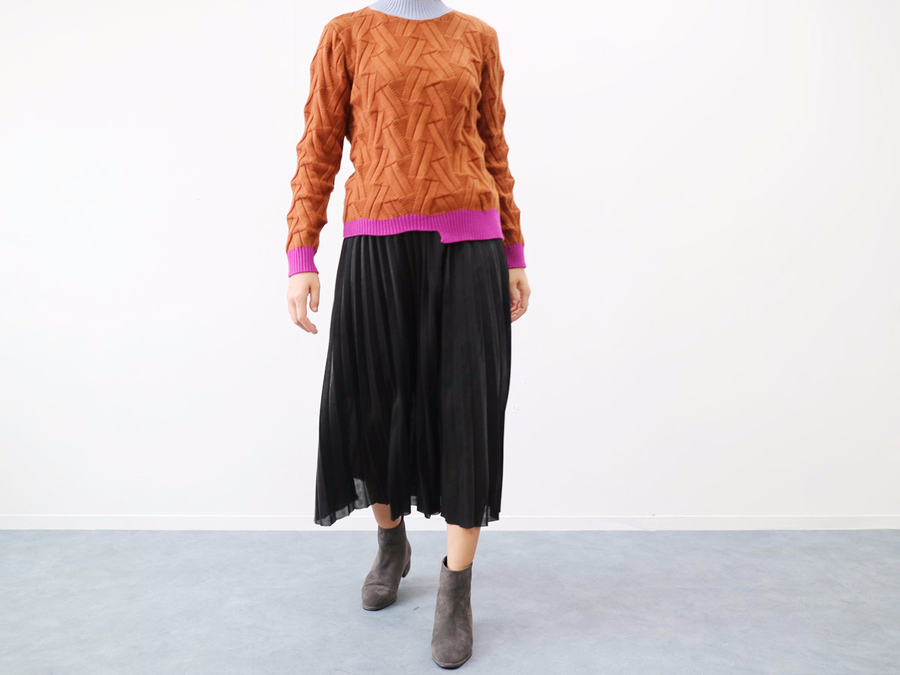 Gold Silver Metal Pearl Pleated Banding Long Skirt