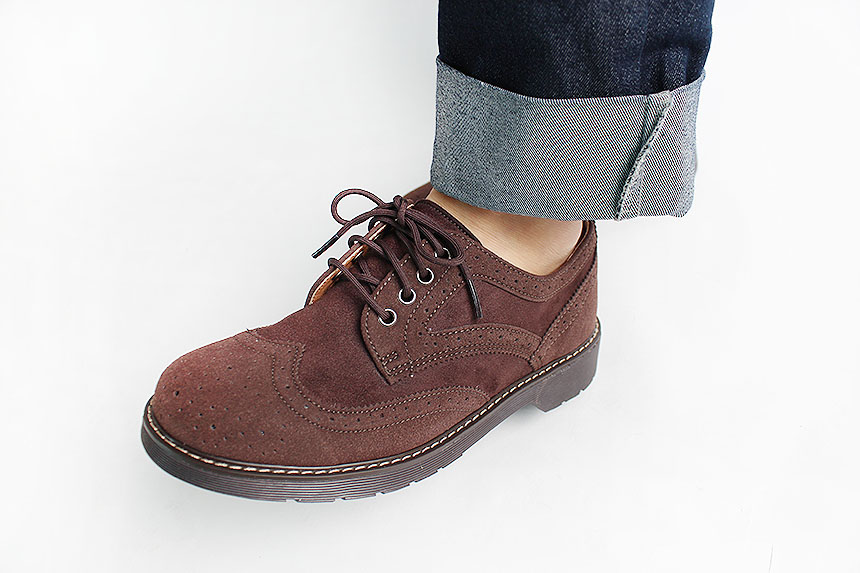 Man Suede Casual Wingtip Shoe Suit Male 30s