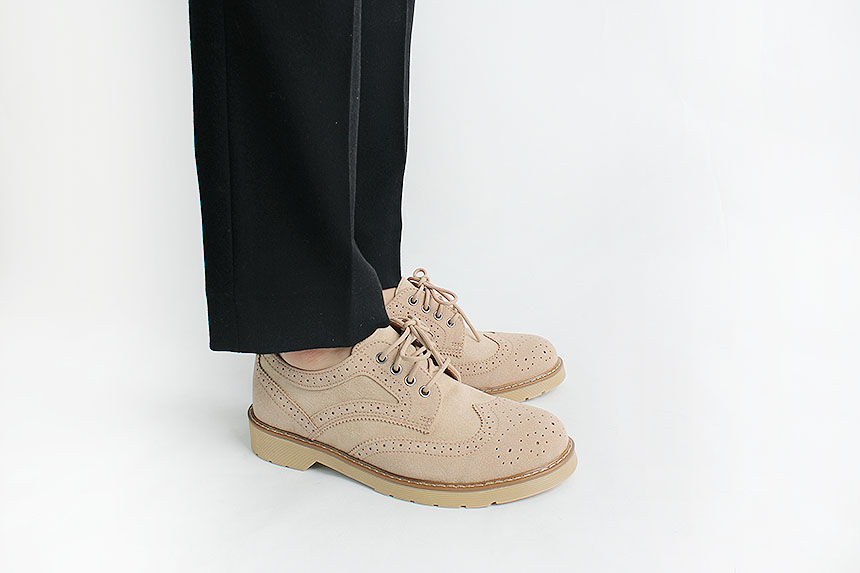 Man Suede Casual Wingtip Shoe Suit Male 30s