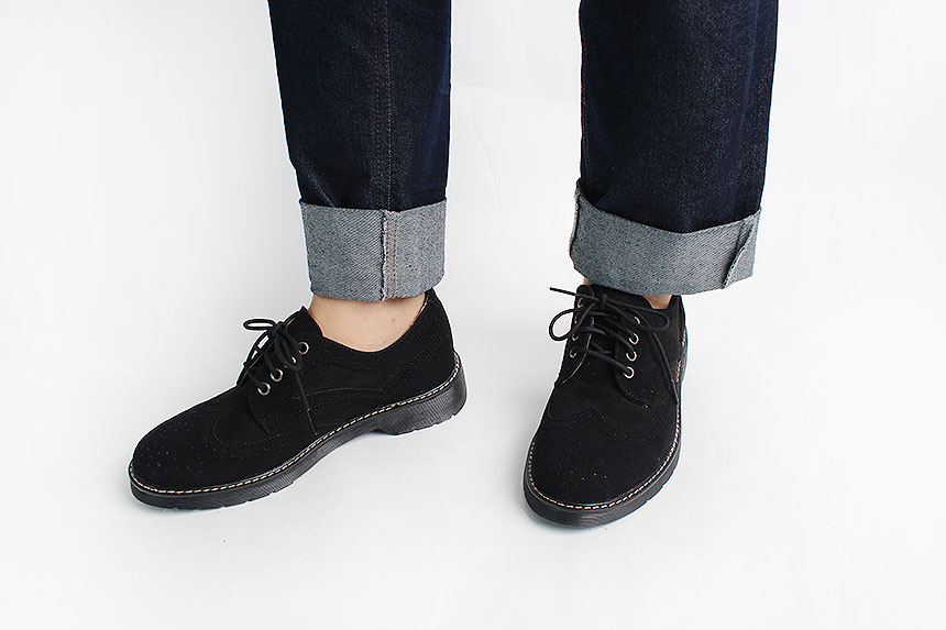 Man Suede Casual Wingtip Shoe Suit Male 30s