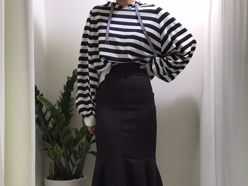 High-waisted Mermaid Skirt Autumn Long Tiered Long