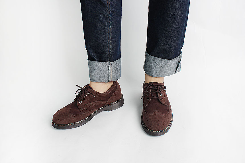 Man Suede Casual Wingtip Shoe Suit Male 30s